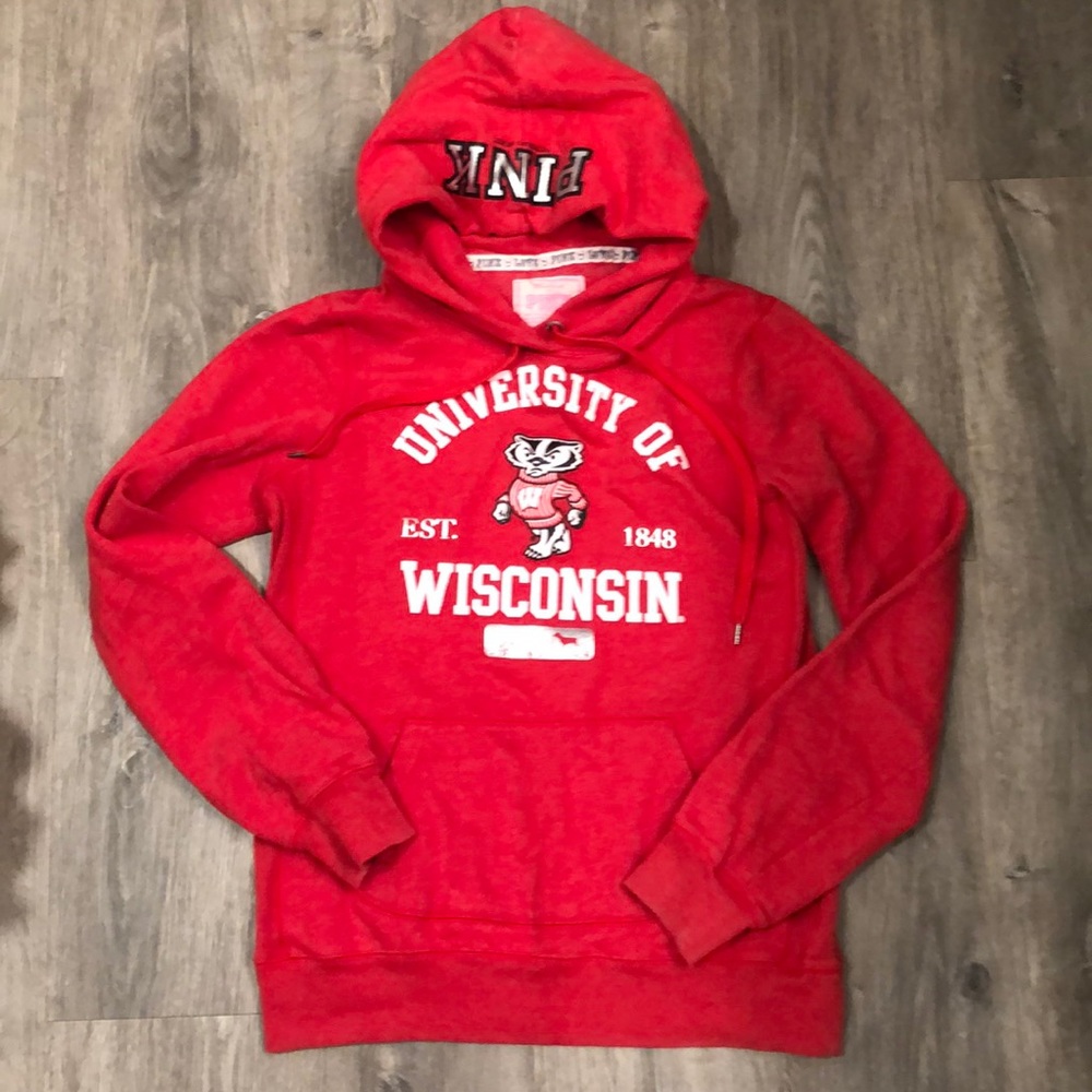 PINK Collegiate Wisconsin Badger Hoodie